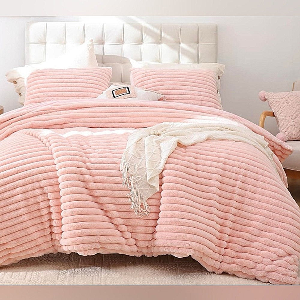 King Size - 3 Piece Fluffy Duvet Cover Set